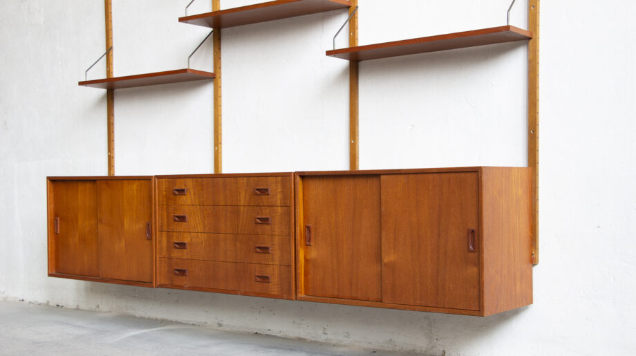 Bibliothèque-vintage-modulable-suspendue-danoise-scandinave-wall-unit-bookcase-PS-system-Preben-Sørensen-danish-modern-scandinavian-cadovius-poul-midcentury-teck-teak-old-design-lyon-paris-5