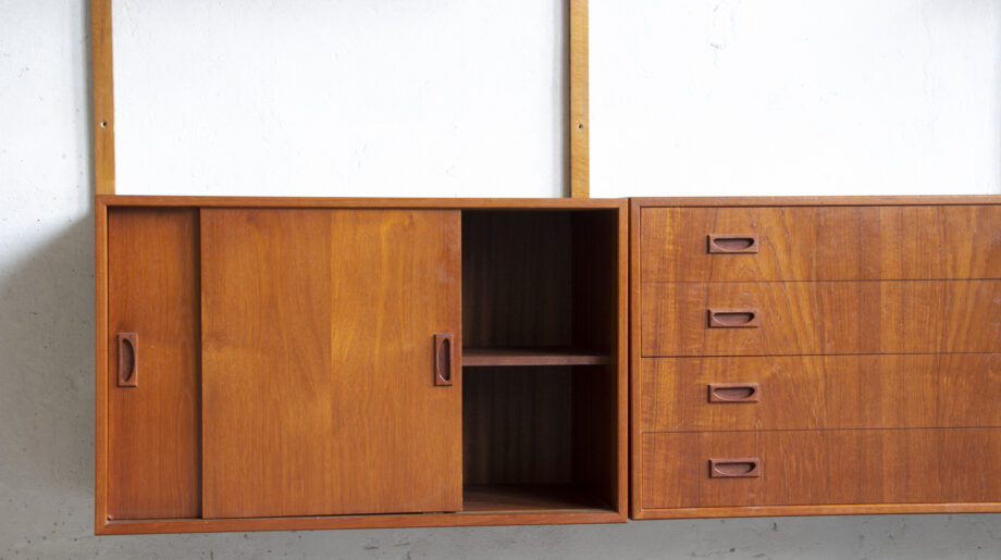 Bibliothèque-vintage-modulable-suspendue-danoise-scandinave-wall-unit-bookcase-PS-system-Preben-Sørensen-danish-modern-scandinavian-cadovius-poul-midcentury-teck-teak-old-design-lyon-paris-4