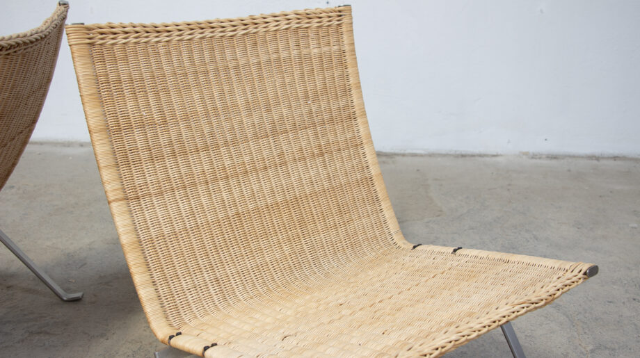 fauteuil-vintage-poul-Kjærholm -kjaerholm-pk-22-chair-fritz-hansen-danish-modern-midcentury-wicker-rattan