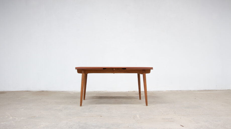 Table-vintage-danoise-scandinave-teck-hans-wegner-at-312-andreas-tuck-chêne-midcentury-dining