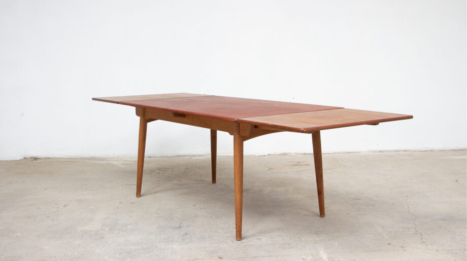 Table-vintage-danoise-scandinave-teck-hans-wegner-at-312-andreas-tuck-chêne-midcentury-dining