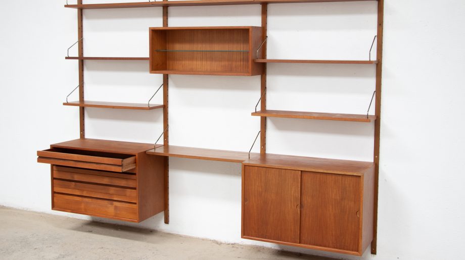 old-design-bibliothèque-scandinave-vintage-poul-cadovius-Cado-royal-system-teck-danish-wall-unit