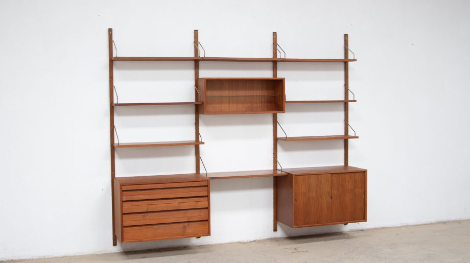 old-design-bibliothèque-scandinave-vintage-poul-cadovius-Cado-royal-system-teck-danish-wall-unit