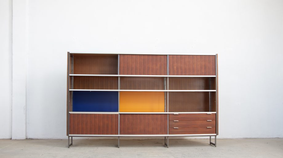 bibliothèque-vintage-bookcase-midcentury-georges-frydman-efa-teck-old-design-lyon-wall-unit-shelving-noyer-walnut