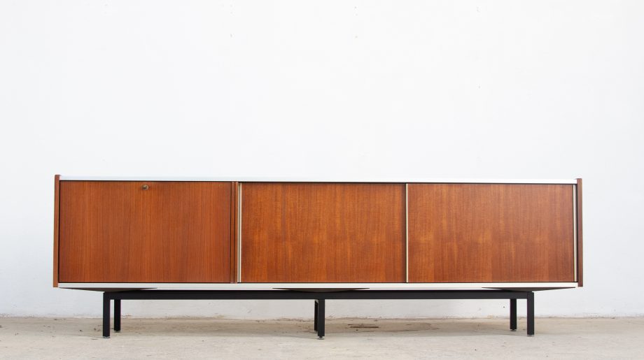 enfilade-vintage-sideboard-midcentury-georges-frydman-efa-teck-teak-ölddesign-lyon-france-design-french-minimaliste