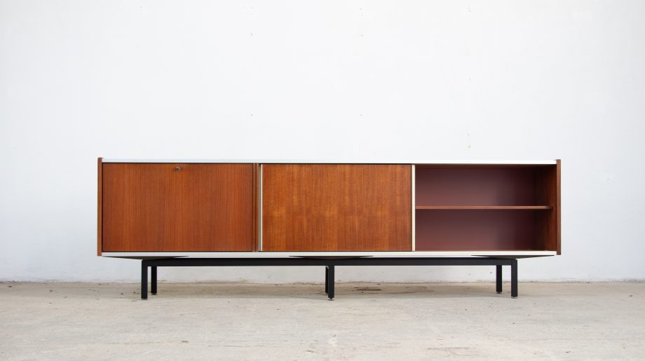 enfilade-vintage-sideboard-midcentury-georges-frydman-efa-teck-teak-ölddesign-lyon-france-design-french