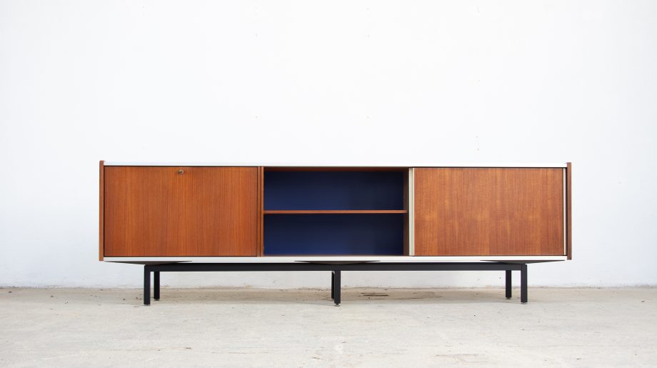 enfilade-vintage-sideboard-midcentury-georges-frydman-efa-teck-teak-ölddesign-lyon-france-design-french