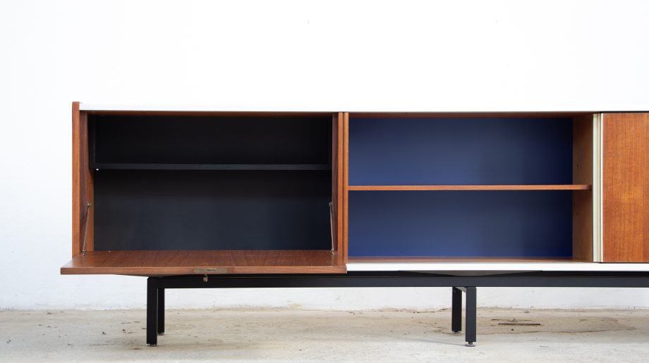 enfilade-vintage-sideboard-midcentury-georges-frydman-efa-teck-teak-ölddesign-lyon-france-design-french