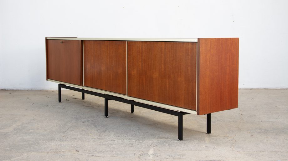 enfilade-vintage-sideboard-midcentury-georges-frydman-efa-teck-teak-ölddesign-lyon-france-design-french