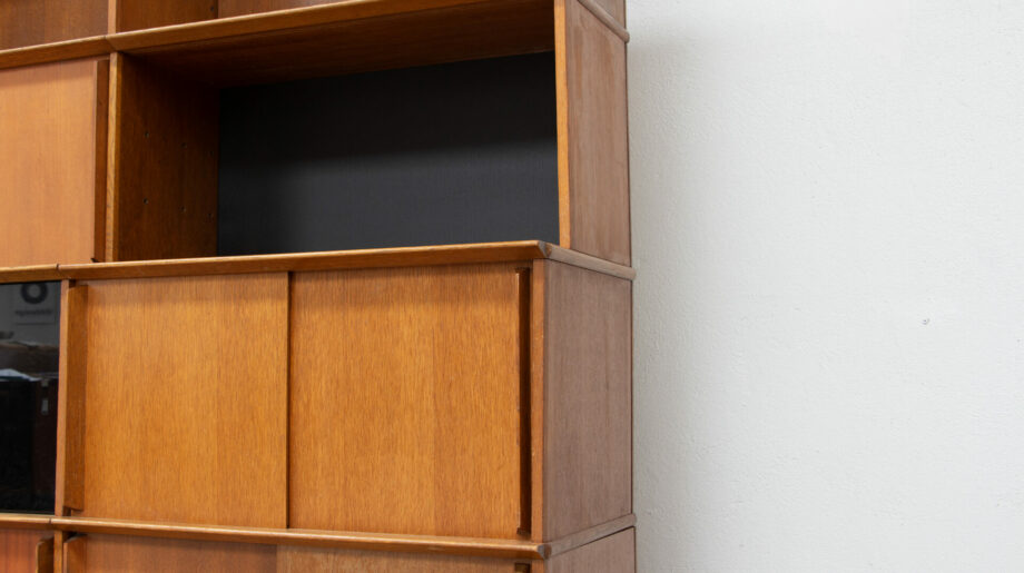 bibliothèque-vintage-bookcase-midcentury-didier-Rozaffy-meuble-oscar-ölddesign-lyon-wall-unit-shelving-oak-chêne-french-design