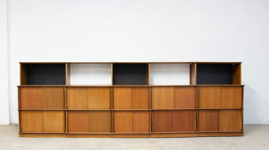 bibliothèque-vintage-bookcase-midcentury-didier-Rozaffy-meuble-oscar-ölddesign-lyon-wall-unit-shelving-oak-chêne-french-design