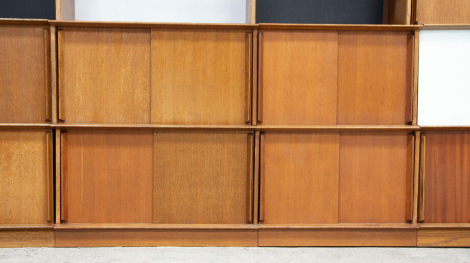 bibliothèque-vintage-bookcase-midcentury-didier-Rozaffy-meuble-oscar-ölddesign-lyon-wall-unit-shelving-oak-chêne-french-design