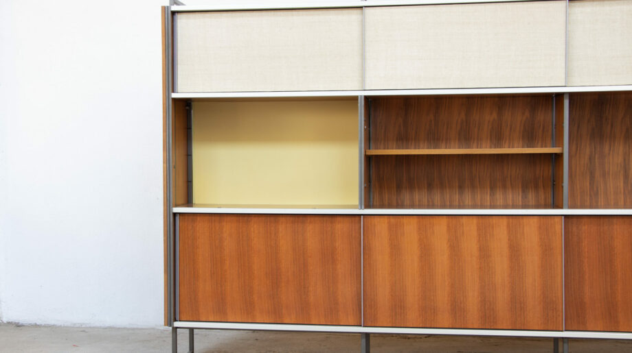 bibliothèque-vintage-bookcase-midcentury-georges-frydman-efa-teck-ölddesign-lyon-wall-unit-shelving-walnut-noyer-french-design