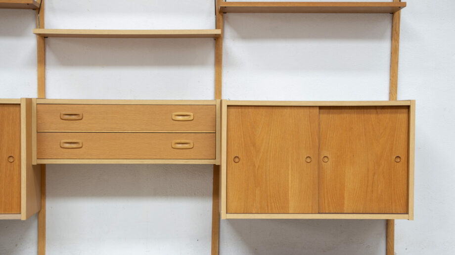 Bibliothèque-vintage-modulable-suspendue-danoise-scandinave-wall-unit-bookcase-PS-system-Preben-Sørensen-danish-modern-scandinavian-cadovius-poul-midcentury-oak-chêne-ölddesign-lyon-paris