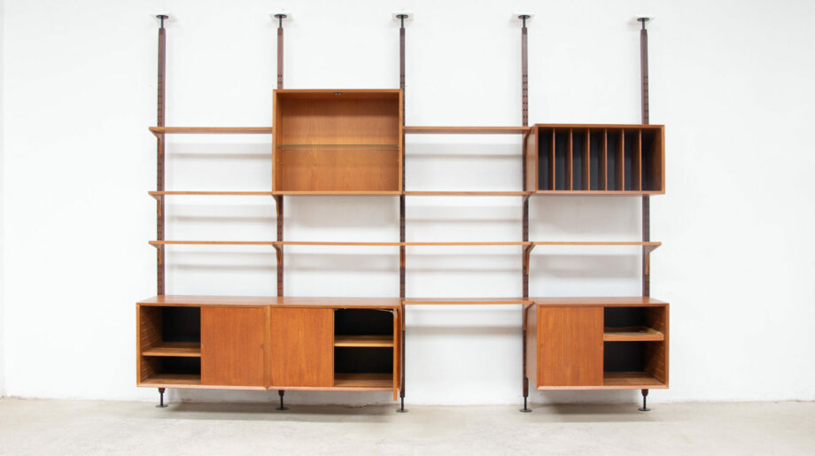 Bibliothèque-wall-unit-danish-danoise-vintage-poul-cadovius-royal-system-teck-teak-olddesign-cado-claustra-sol-plafond-room-divider-rare-shelving